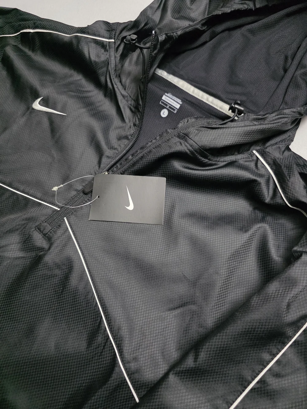 Nike Men's Black Hooded Windbreaker Quarter Zip